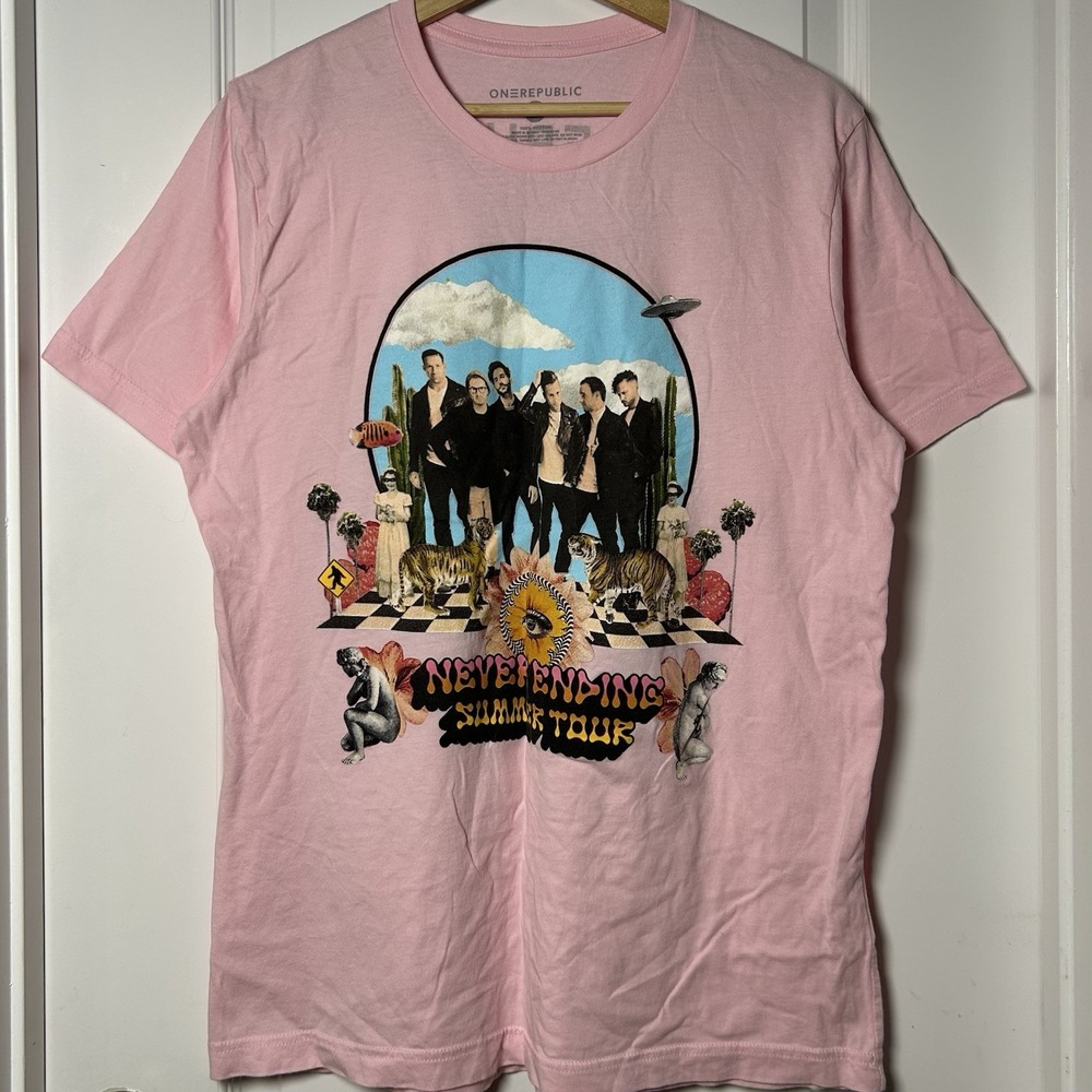 OneRepublic Never Ending Summer Tour 2022 Pink Graphic‎ Print Concert T-Shirt